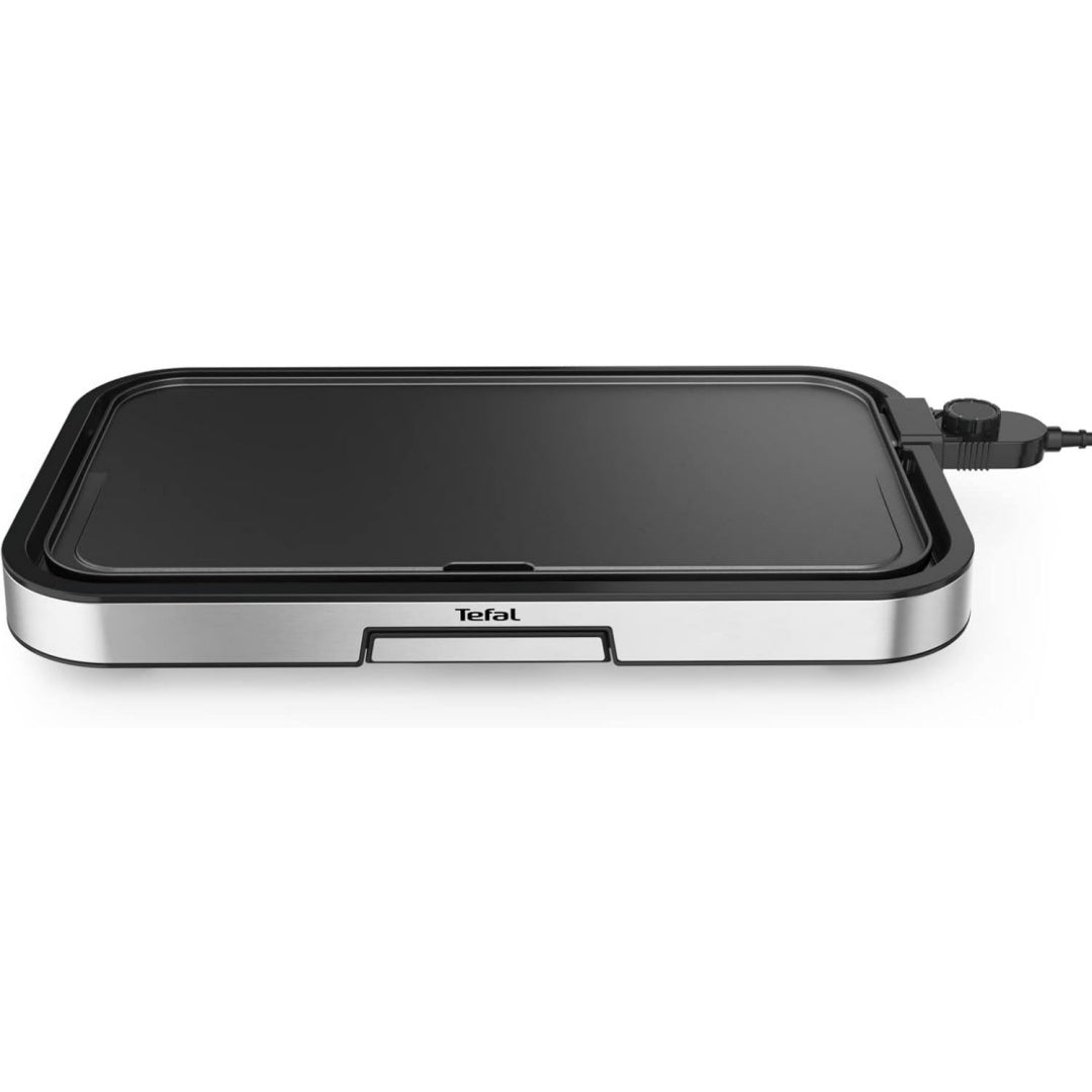 tefal cb631d giant plancha grill 12 personen xxl-grillflaeche antihaftbeschichtung regelbarer thermostat oelfrei gesundes kochen leicht zu reinigen 2300 w edelstahl