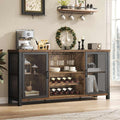 launica rustikalbrauner 140 cm weinschrank mit weinregal fuer esszimmer stabile holz metall kombination als barschrank mit buffetschrank extra platz fuer wein und getraenke im haeuslichen bereich