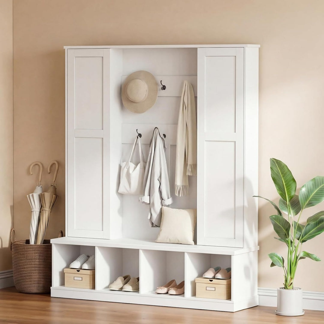 hausprofi garderobe set flur garderoben komplettprogramme mit schuhschrank sitzbank wandgarderobe mit ablage schlafzimmer garderobenset flurmoebel garderobe set weiss 10040170 cm-2