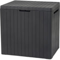 keter city box aufbewahrungsbox dunkelgrau inhalt 113l masse hxtxb 55x44x578cm ideal fuer balkon und kleine flaechen holzoptik 55x44x578cm ideal fuer balkon kleine flaechen