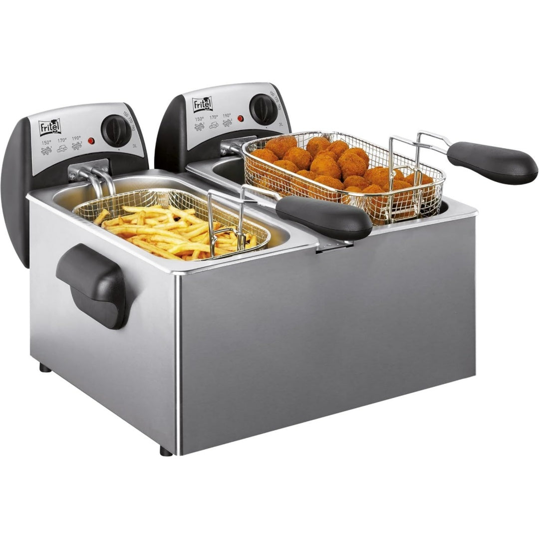 fritel fr 1355 duo fritteuse - doppel - 2x3 l - 2x2200w - 2-8p - nur oel