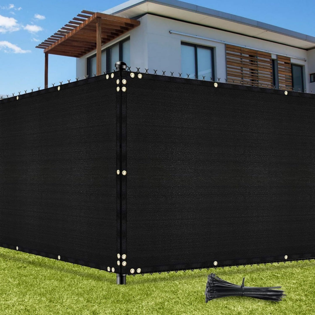 uirway sichtschutz zaun 182m x 1524m 170gm2 uv-schutz winddicht hdpe zaunblende schattiernetz mit oesen inkl kabelbinder fuer gartenzaun gewaechshaus farbe schwarz