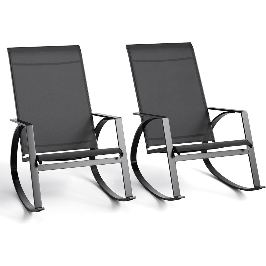 garveelife schaukelstuhl outdoor relaxsessel fuer poolside gartenstuhl