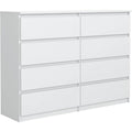 meble masztalerz kommode 120 8 schublade weiss kommodenschrank 120x101 5x39 cm moderne schubladenschrank sideboard fuer wohnzimmer flur schlafzimmer