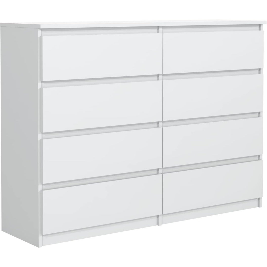 meble masztalerz kommode 120 8 schublade weiss kommodenschrank 120x101 5x39 cm moderne schubladenschrank sideboard fuer wohnzimmer flur schlafzimmer